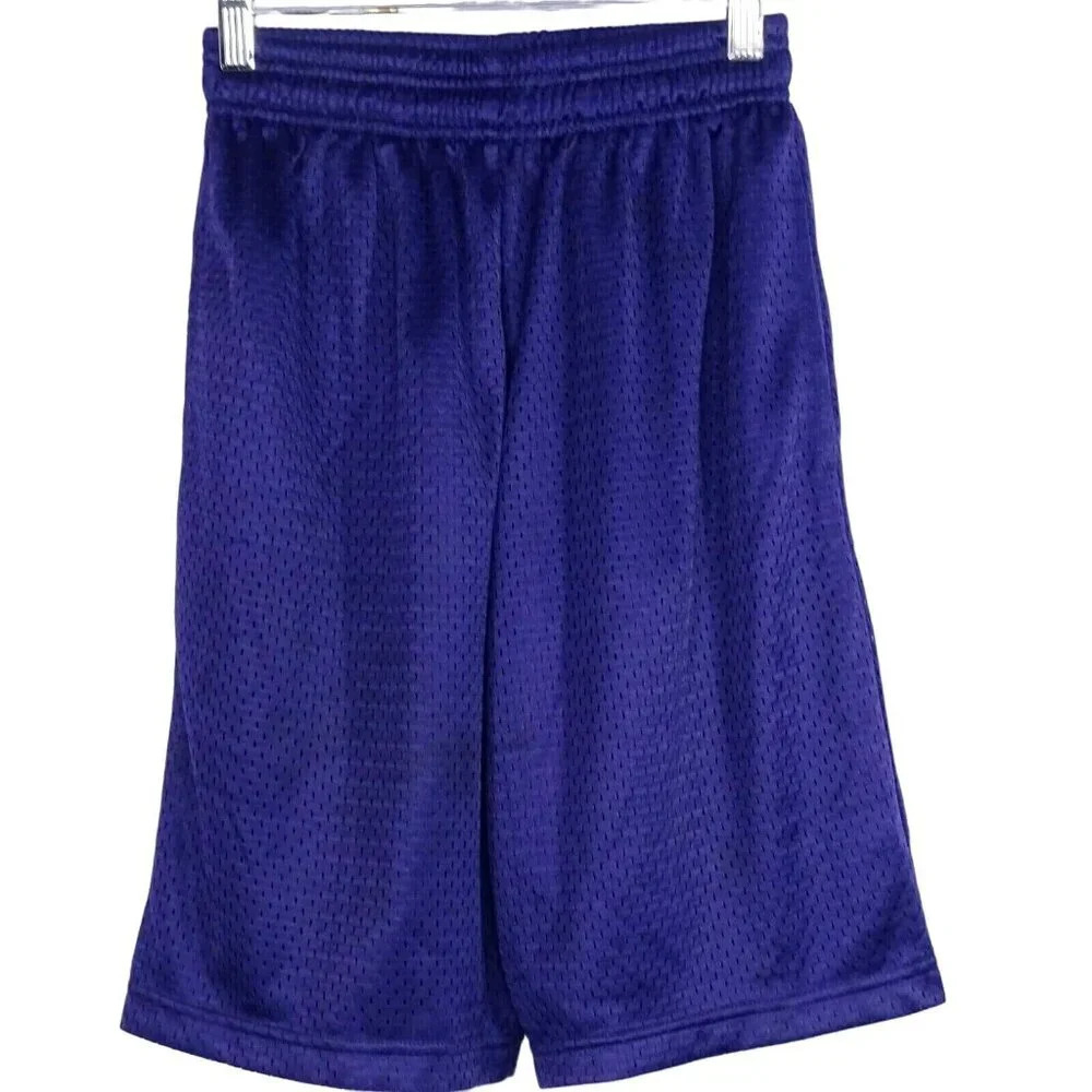 BCG Athletic Basketball Gym Short Mesh Men Size S Purple Pockets Elastic Waist